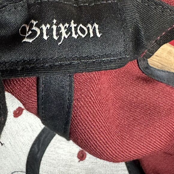 Brixton Supply‎ Trade Mark Hat Cap Snapback Maroon Embroidered Patch Mens Wool - Picture 6 of 8